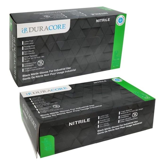Gloves ,nitrile, Dura Core- Large, 6 mil (Black)